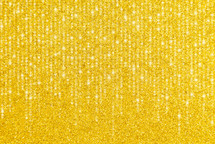 Streamers on yellow Glitter Background