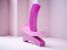 pink blocks in abstract shapes 