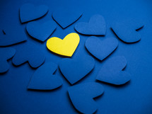 yellow and blue hearts 