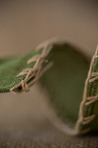 green linen ribbon 