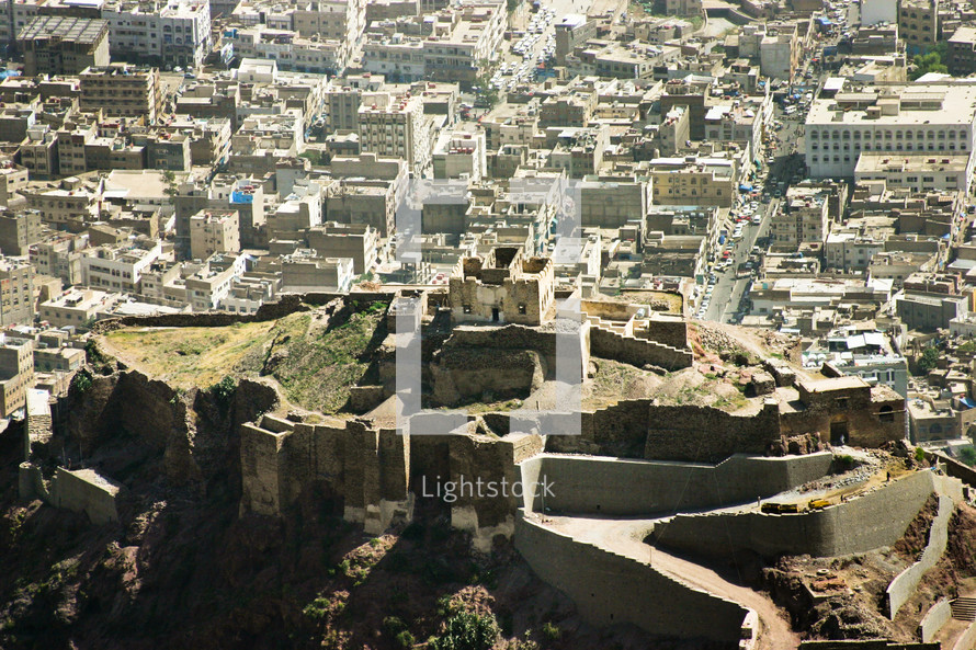 Old castle on a hilltop in Yemen.