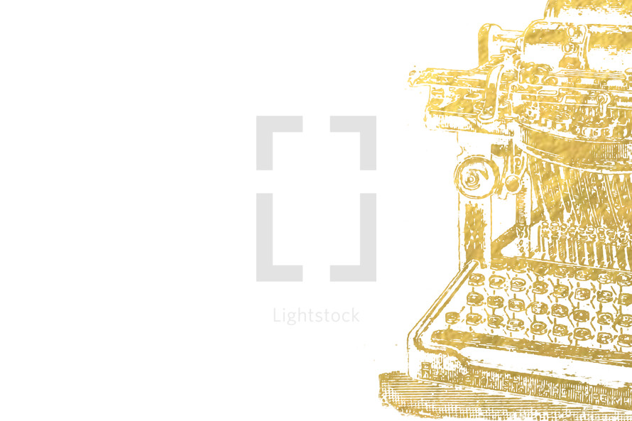 vintage typewriter in gold 