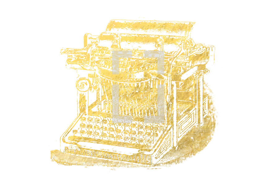 gold typewriter 