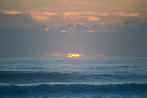 ocean waves at sunrise