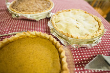 pies on a table 
