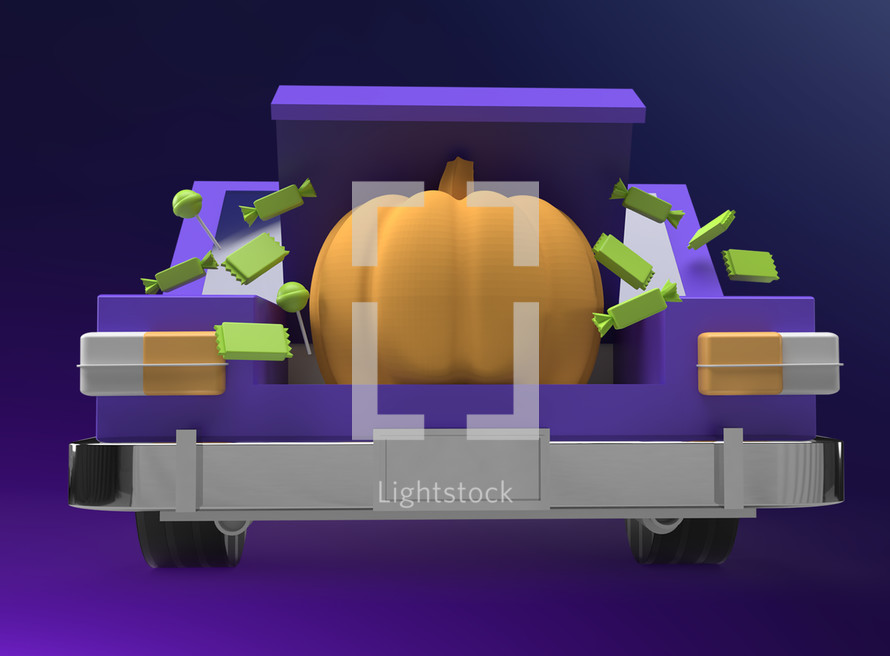 Purple illustrated trunk or treat image