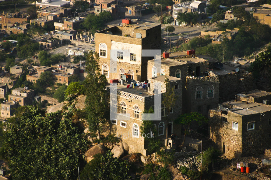 old buildings in a city in Yemen