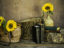 Biblia and sunflowers