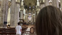 praying in a cathedral 