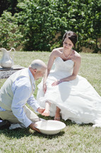 foot washing ceremony at a wedding 