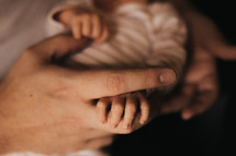 mother's hand and infant foot 