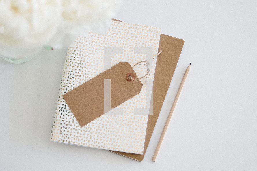 gift tag on journals 