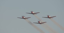 Israeli Air force aerobatics team performing during an airshow.