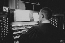 A man playing the organ