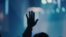 Hand raised in worship
