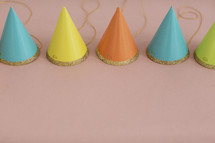 a border of party hats 