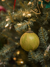 green Christmas ball ornament