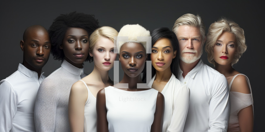 Diversity and inclusion concept. Portrait of people of different gender, race and age.