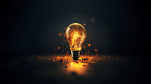Artistic bulb light. Brainstorming or great idea concept.