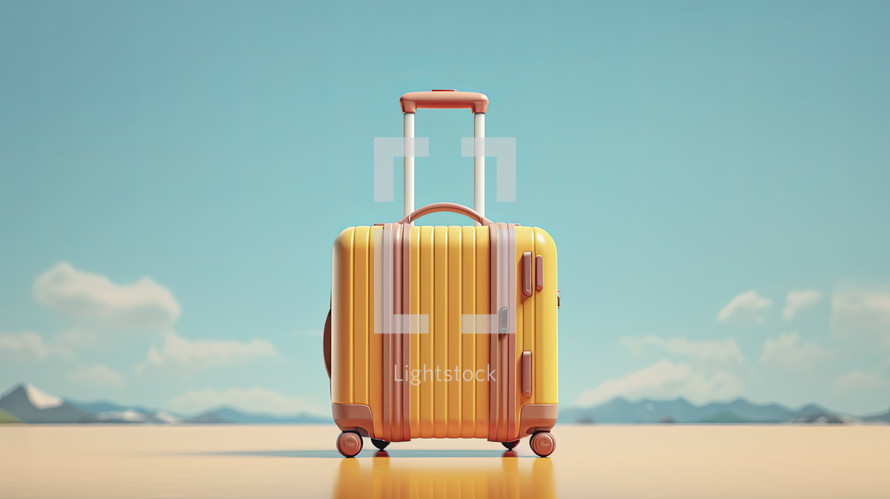 Suitcase ready for summer vacation. World travel concept.