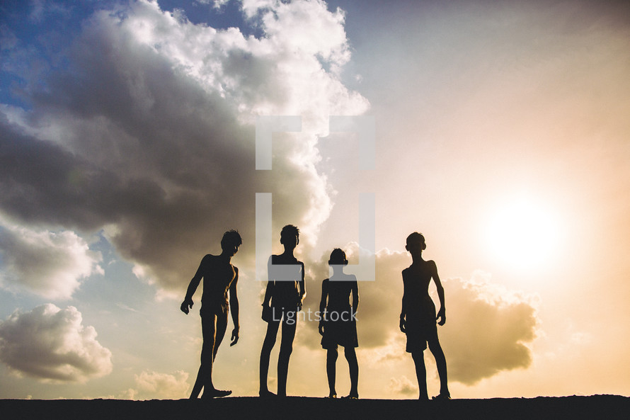 silhouettes of children 