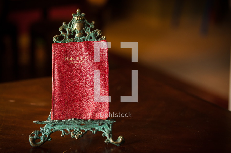 A Bible on a stand 