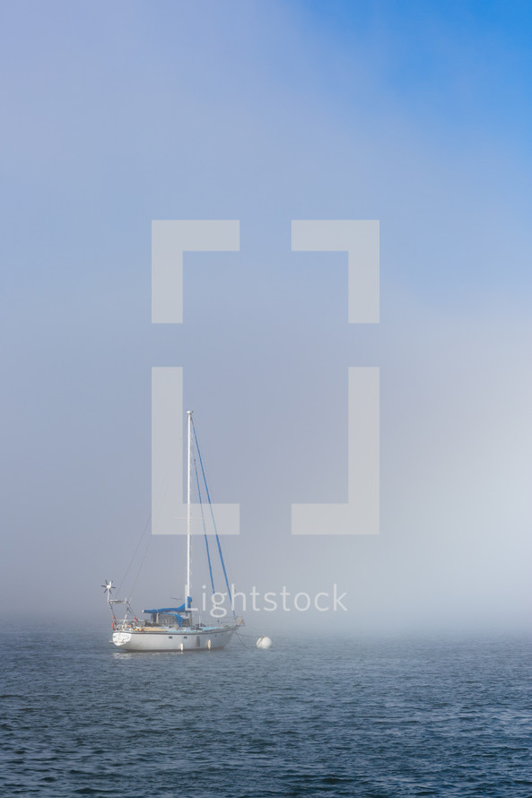 boat in the fog 
