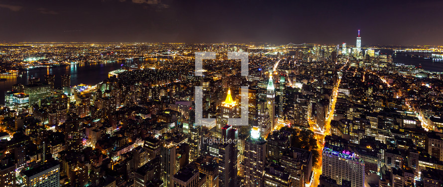 New York City skyline at night 