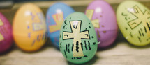 Easter eggs with crosses