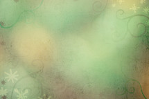 bokeh green and floral background 