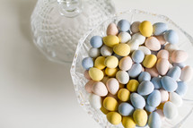 candy easter eggs in a bowl 