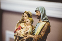 figurines of Mary, Joseph, and Jesus 
