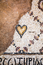 tile mosaic in ancient ruins in the holy land 