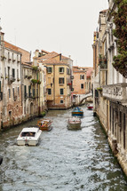 boats on a channel in Venice 