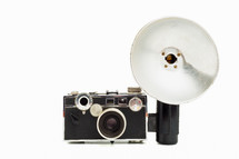 vintage camera with a flash 