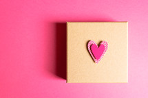 gift box with pink heart for Valentine's 