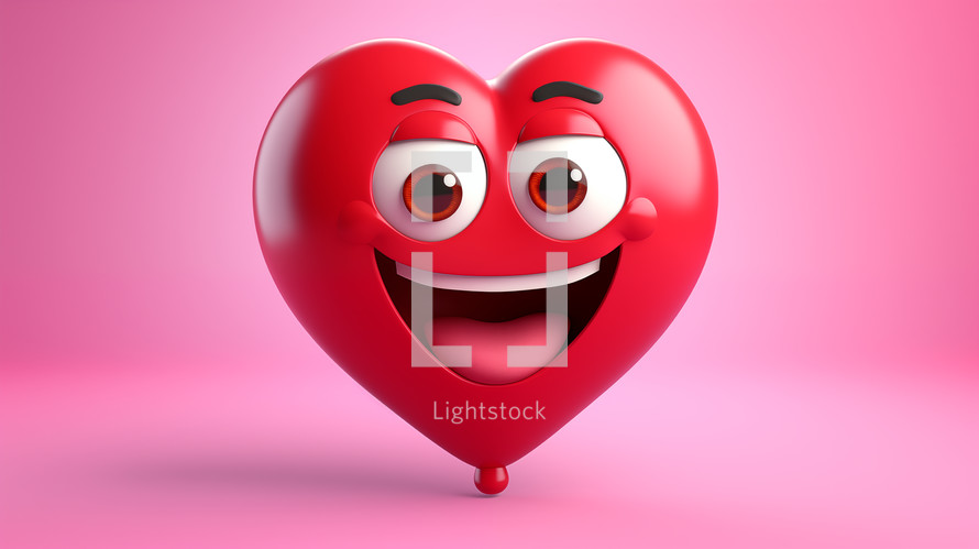 3D Happy Heart Emoji