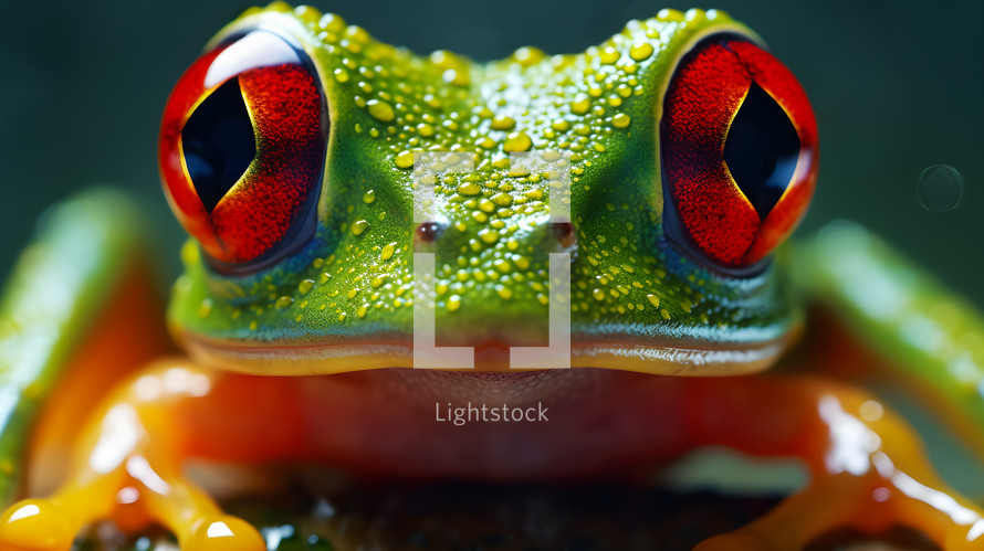 Close-up of a Red-Eyed Tree Frog with white background. Wildlife animals.
