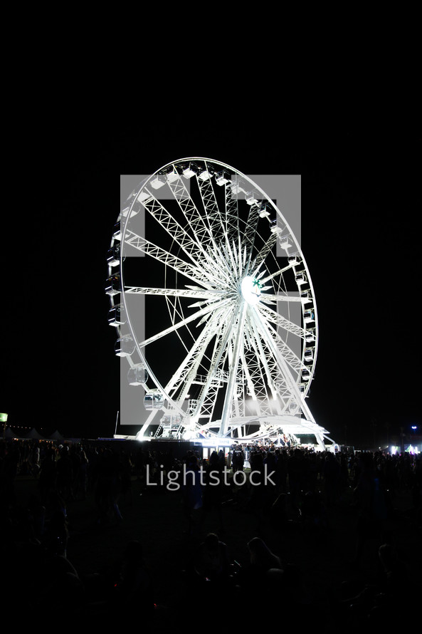 illuminated ferris wheel at night 