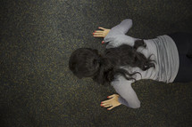a woman doing pushups 