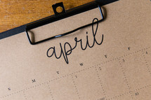 April calendar 