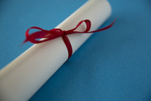 rolled up diploma 