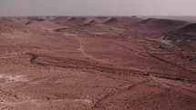 Drone footage of desert canyons in Israel.