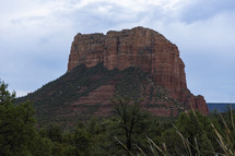 A scenic red rock butte in the American Southwest
