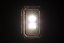 light through a keyhole 