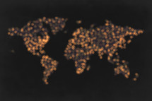 bokeh world map of lights.