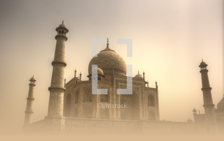 Taj Mahal in a sand storm