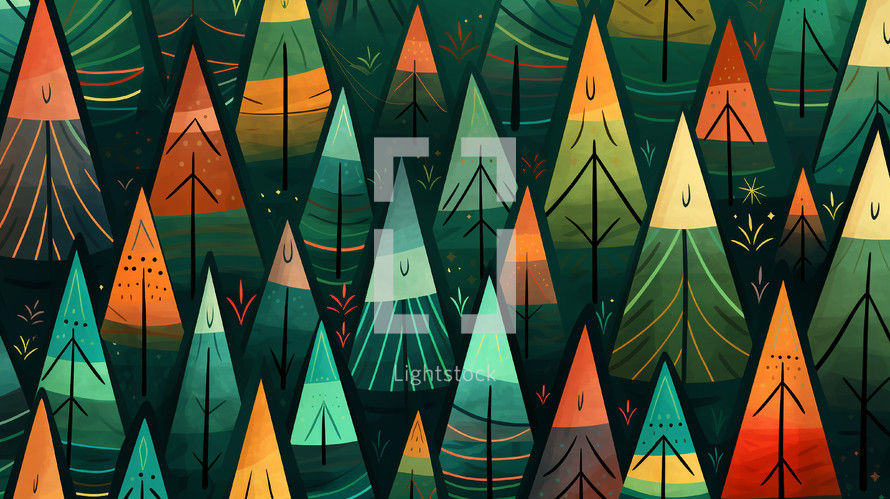 Modern colorful forest background. 