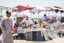 outdoor market in the desert of Egypt 
