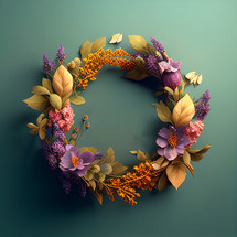 AI image of a floral wreath